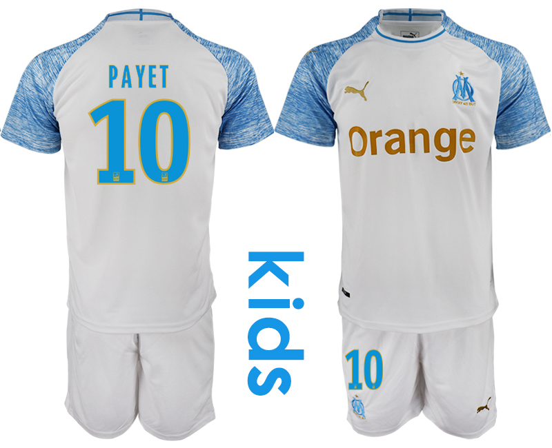 2018_2019 Club Olympique de Marseille home Youth #10 soccer jerseys->customized soccer jersey->Custom Jersey